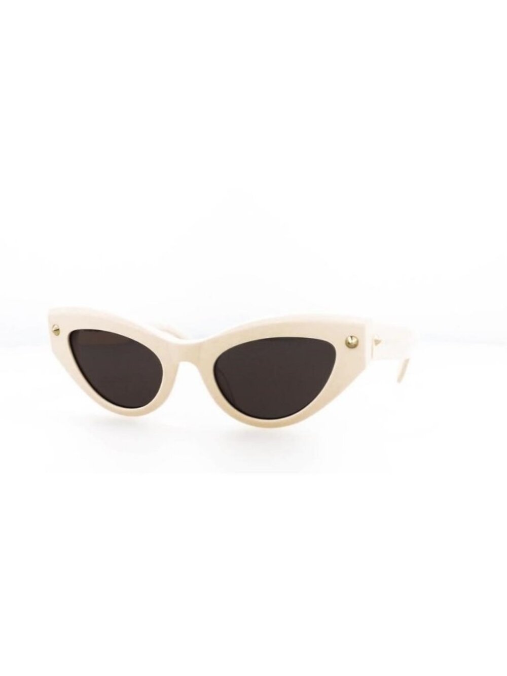 New Alexander McQueen Womens Cat Eye Ivory Ivory Grey Fashion Designer Sunglasse